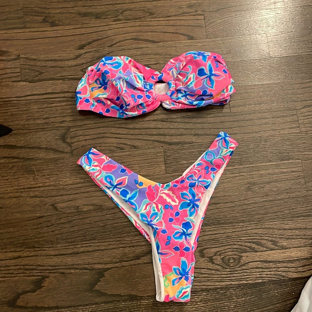 Summer floral neon bikini